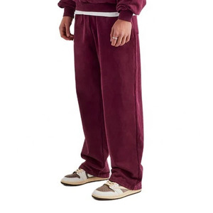 Ensemble de survêtement streetwear pour homme en molleton de coton, coupe évasée, personnalisable OEM, avec pantalon de jogging évasé et sweat à capuche - Product Image 5