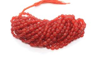 Cuentas de Cornalina AAA Lisas de Forma Ovalada 7x10MM, Cuentas de Cornalina Natural Ovaladas de 16 Pulgadas, Cuentas Sueltas de Cornalina para Joyería - Product Image 2