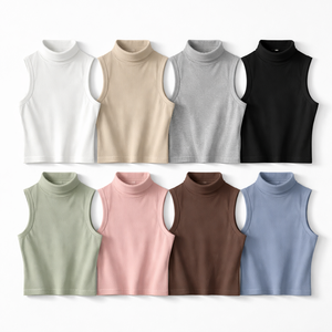 Vente en gros de pulls sans manches à col roulé pour femmes - Fabricant OEM et fournisseur direct d'usine - Product Image 5