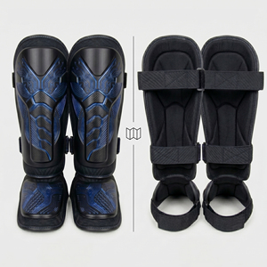 Protège-tibias réglables en néoprène avec fermeture auto-agrippante pour la boxe, équipement de protection, protège-tibias standard unisexe pour adultes - Product Image 2