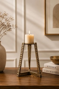 <b>Black</b> Iron Candle Holder Set Various Heights Taper Votive <b>Candlestick</b> Stand Durable Home Decor - Product Image 3