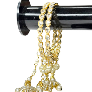 Bracelets Jhumki en or plaqué or, perles tendance, les plus vendus, pour mariages et fêtes, prix de gros premium, exportation mondiale - Product Image 1