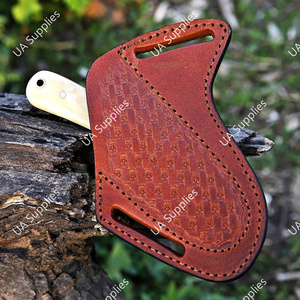 Couteau de chasse artisanal en acier inoxydable Bull Cutter, lame fixe, manche en os, étui en cuir, manche pleine longueur, camping, EDC, OEM/ODM - Product Image 6