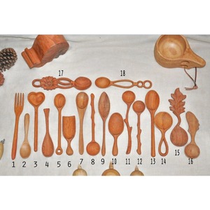 Cuillère en bois en forme de tournesol, manche en bois naturel, 10 ml, écologique, non toxique, pour la cuisine, le mélange, le service de repas, artisanat - Product Image 3