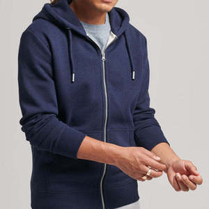 Sweat-shirt unisexe ample brodé avec fermeture éclair, 100 % coton, style streetwear uni, fermeture éclair intégrale personnalisable - Product Image 4