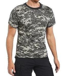 T-shirt à manches courtes pour homme, imprimé camouflage, coupe classique, col rond, respirant, en polyester tissé, décontracté, pour l'extérieur - Product Image 6