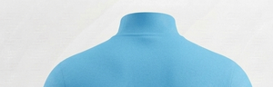 T-shirt en tricot à col roulé bleu clair pour homme, coupe classique, couleur unie, style décontracté - Product Image 3