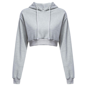 Sudaderas con capucha para mujer, manga larga, con cremallera, estilo crop top, informales, básicas, personalizadas según tu marca. - Product Image 1