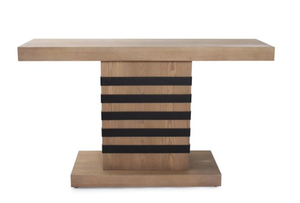 Table console en bois, table d'entrée, table de canapé, table d'appoint moderne pour couloir avec plateau en bois et base en métal - Product Image 2