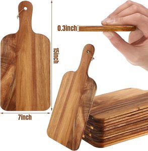 Ensemble de planches à découper simples avec poignées, gravure laser, en bois, pour charcuterie, service de cuisine, vente en gros pour le bricolage - Product Image 2