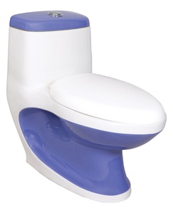 Inodoro de Cerámica Blanco de Diseño Moderno, de Una Pieza, con Sifón, Montado en el Suelo, con Tapa de Asiento de PP, Sanitarios - Product Image 3