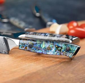 Cuchillos de chef hechos a mano de alta calidad con patrón de Damasco de 5 piezas y mango personalizado para usos múltiples y ecológicos. - Product Image 6