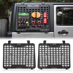 Pour Jeep Wrangler 2007-2018 JK 4 portes, panneau de rangement pour vitre arrière, système d'étagère de chargement tactique multifonctionnel compatible - Product Image 1