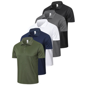 Camisa Polo de Manga Corta Azul Marino para Hombre, Corte Regular, Color Sólido, Cuello con Botones, Estilo Casual, Tejido Ligero para Verano - Product Image 3