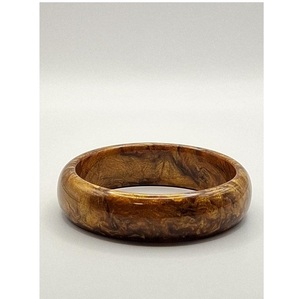 Brazalete de Resina Marrón Oscuro con Diseño Redondo y Grueso, Acabado Liso y Brillante, para Mujer, Colección de Joyería de Moda - Product Image 1