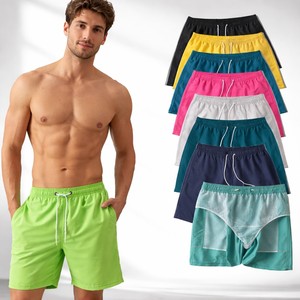 Pantalones Cortos de Playa para Hombre, 100% Algodón Satinado, Cintura Elástica, Tejido Transpirable, Secado Rápido, Antiarrugas, Venta al Por Mayor - Product Image 3