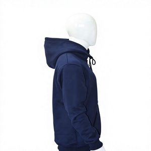 เสื้อฮู้ดซิปสีกรมท่าเข้มสำหรับผู้ชาย ผ้าฝ้ายฟลีซ 280 GSM ผ้าฝ้าย 100% ทรงปกติ ระบายอากาศได้ดี มีกระเป๋าหน้า ปักโลโก้ตามสั่ง - Product Image 1