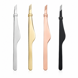 Precision Slant Tip Eyebrow Tweezers Stainless Steel Durable Makeup Tools Modern Design Silver Gold <b>Rose</b> Gold <b>Black</b> - Product Image 6