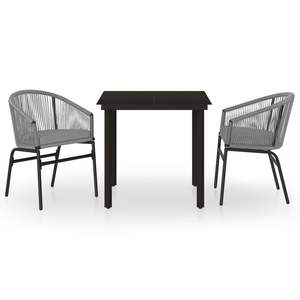 Conjunto de Comedor para Jardín en Negro y Gris - Product Image 2