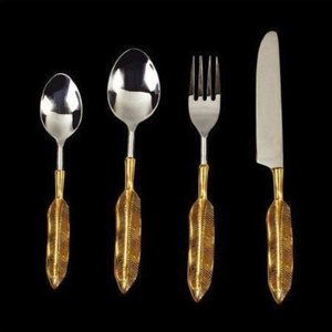New Design Modern Metal <b>Gold</b> Plated Stainless Steel Mirror Polish 10ml Party Wedding CE Certified Dining <b>Spoon</b> Set Short Handle - Product Image 1