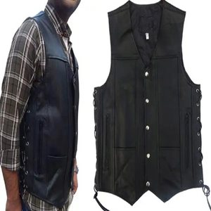 Chaleco de Cuero para Motocicleta de Alta Calidad a Bajo Precio, Logotipo Personalizado, Chaleco de Cuero Ligero para Hombre, Servicio OEM - Product Image 5