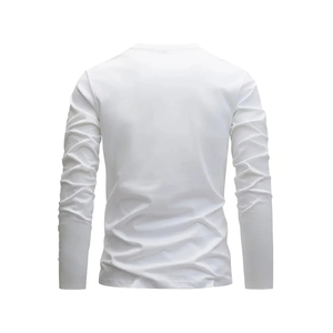 เสื้อยืดแขนยาวสำหรับผู้ชายเสื้อยืดผ้าคอตตอนแบบธรรมดาพิมพ์ลายออกแบบได้ตามต้องการ - Product Image 2
