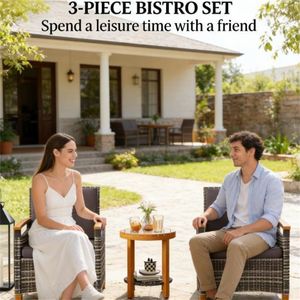 Conjunto de Muebles de Terraza Gris para Exteriores, Juego de Jardín para Vivir al Aire Libre - Product Image 2