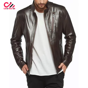 Wholesale High Quality <b>Men's</b> Genuine <b>Bike</b> Leather <b>Jacket</b> Stand Up Collar Fashionable Top Quality Leather <b>Jacket's</b> For <b>Men</b> - Product Image 5