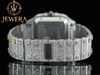 Pasokan Langsung Pabrik Jam Tangan Perak Stainless Steel Mewah Mossinate Kaca Berkualitas Tinggi Dial Berlian Asli