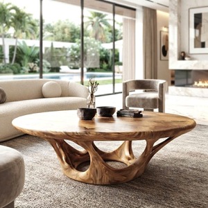 Handmade Natural Wood <b>Coffee</b> <b>Table</b> Durable Japandi Wabi-Sabi Decor Organic Modern Live Edge - Product Image 3