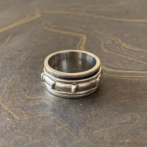 <b>Silver</b> Rotating <b>Spinner</b> <b>Ring</b> 10.7 Grams Unisex JAIPUR <b>SILVER</b> Everyday Wear Versatile Accessory Jewelry - Product Image 4