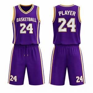 Ensemble d'uniformes de basketball sur mesure OEM, grandes tailles |   Shorts en jersey légers, respirants, en tissu mesh, anti-transpiration et antibactériens - Product Image 3