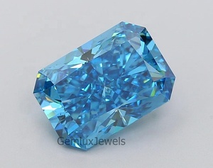 Diamant de laboratoire certifié IGI, bleu vif fantaisie, 4 carats, taille radiant, clarté VS, diamant cultivé en laboratoire, diamant non monté - Product Image 1