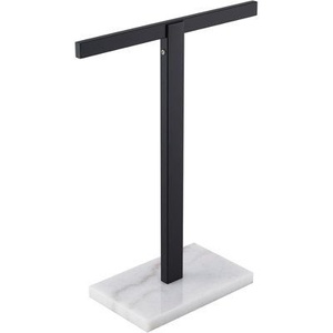 Luxury gold double <b>bar</b> towel stand with marble base <b>freestanding</b> bathroom hand towel holder modern countertop towel rack TRENDY - Product Image 6