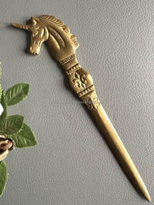 Antique Brass <b>Elephant</b> Head Letter Opener – A Simple and Elegant Tool for Home, Office, and Study - Product Image 4