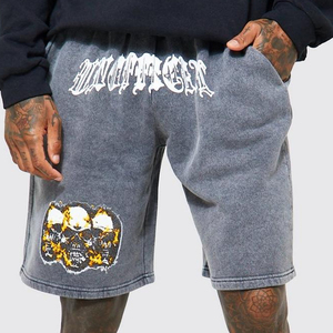 Shorts en coton décontractés surdimensionnés pour hommes avec logo personnalisé, ODM OEM, Nouveauté 2026, design unique à entrejambe abaissé, prix d'usine - Product Image 1