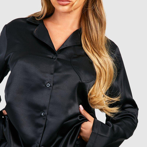 Robe de chambre femme en satin de soie tissé respirant, longue, avec taille élastique, 1 pièce, classique, douce, pour adultes, toutes saisons - Product Image 4