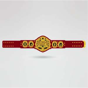 KISS Wrestling Championship Belt Red Strap Four-Sided Brass Zinc Gold <b>Metal</b> <b>Plates</b> Intricate Detailing Personalized Title Custom - Product Image 1