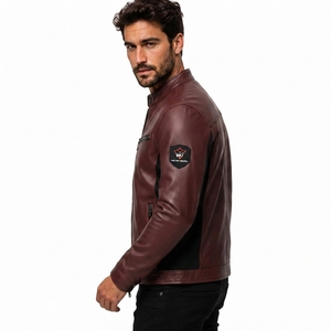 <b>Men</b> Leather <b>Jacket</b> <b>Lightweight</b> Leather Coat Soft Comfortable Fabric Durable Outerwear Classic Style For Daily Wear Travel Casual - Product Image 3