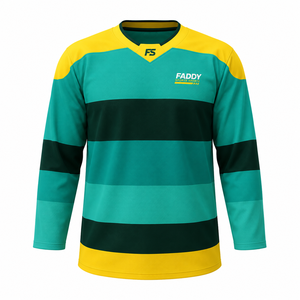 Maillots de hockey sur glace professionnels sublimés sur mesure, uniformes d'équipe rayés respirants de haute qualité, vêtements de sport d'entraînement en gros - Product Image 1