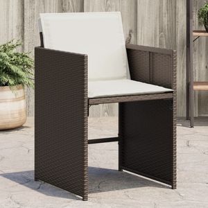 4 pz sedie da giardino in Poly Rattan marrone con cuscini Set di mobili da giardino - Product Image 1