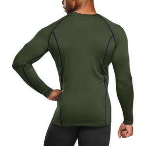 High Quality Solid Color <b>Compression</b> <b>Shirt</b> for <b>Men</b> Performance Stretch Gym Sports Wear Regular Fit Quick Dry Breathable - Product Image 4