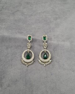 Boucles d'oreilles pendantes tendance pour femme, design halo rond et goutte d'eau, bijoux fantaisie pour soirée, vente en gros - Product Image 5