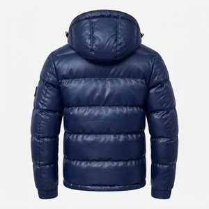 Men's <b>Lightweight</b> Wool Puffer Jacket Winter Breathable Windproof Hooded Knitted Bomber <b>Coat</b> Custom Design - Product Image 4