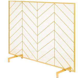 Robusto Schermo per Caminetto in Rete di Ferro 38.6"L X 29.8"H - Protezione Antifiamma a Pannello Singolo, Installazione Semplice - Product Image 2