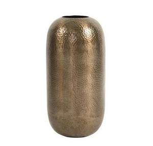 Vase de table en métal de qualité supérieure à finition brillante avec texture martelée, design rond moderne pour l'affichage floral, pot à fleurs - Product Image 4