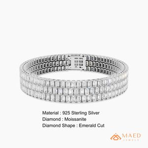 Pulsera de Moissanita con Eslabones Finos, Joyería de Moda para Mujer, Tono Plateado, Elegante, para Uso Diario, Regalo - Product Image 6
