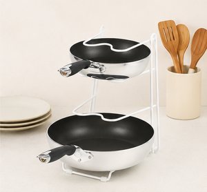 Wholesale Space-Saving 3-Tier Frying Pan Rack Organizer Metal Kitchen Storage Rack for <b>Pots</b> and Pans Countertop Cookware <b>Holder</b> - Product Image 2