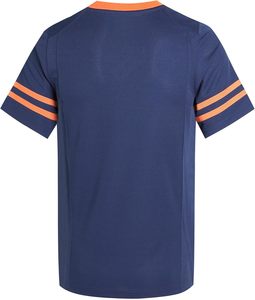 Maillot de sport à col en V et manches courtes avec rayures blanches, en polyester à séchage rapide, chemise décontractée pour l'été, ODM - Product Image 3