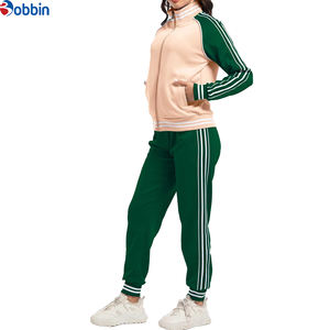 Conjunto de Chándal Deportivo Personalizado para Mujer, Chaqueta con Cremallera Completa, Conjuntos de Chándal para Correr, Conjuntos Deportivos para Gimnasio con Rayas - Product Image 1